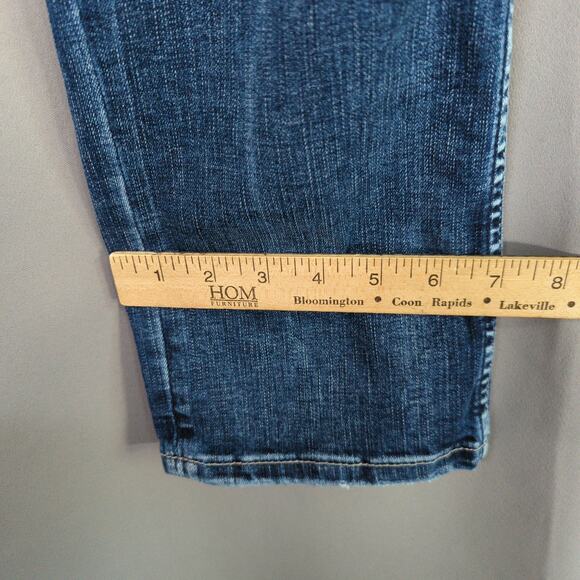 Silver Jeans Womens 30 Blue Elyse Capri Stretch Distressed - Picture 8 of 10